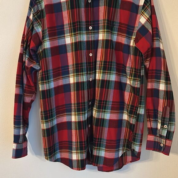 Ralph Lauren Boy unisex Multi colored plaid tartan flannel button down XL/18/20 - Picture 3 of 7